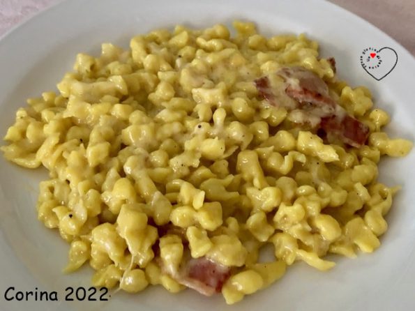 Spätzle all'uovo con fonduta di Puzzone di Moena e Speck