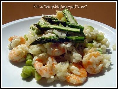 Riso Pilaf Gamberi, Asparagi e Fave