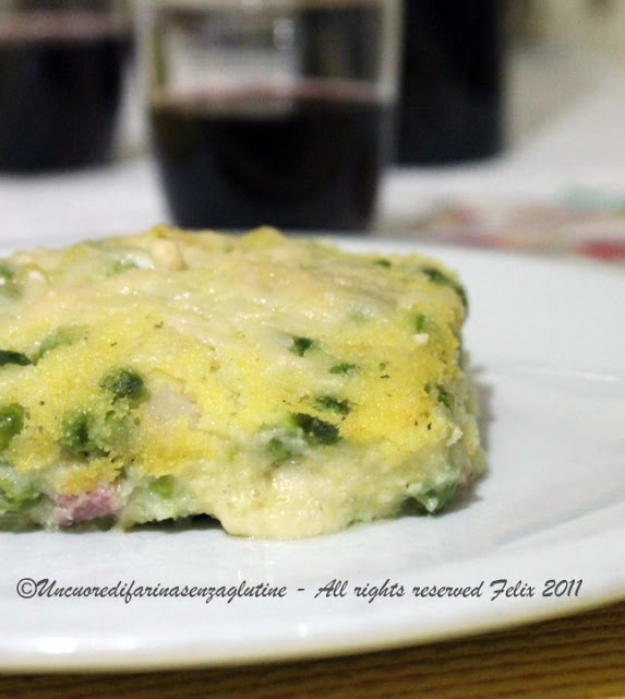 Polenta e Bisi con Pancetta