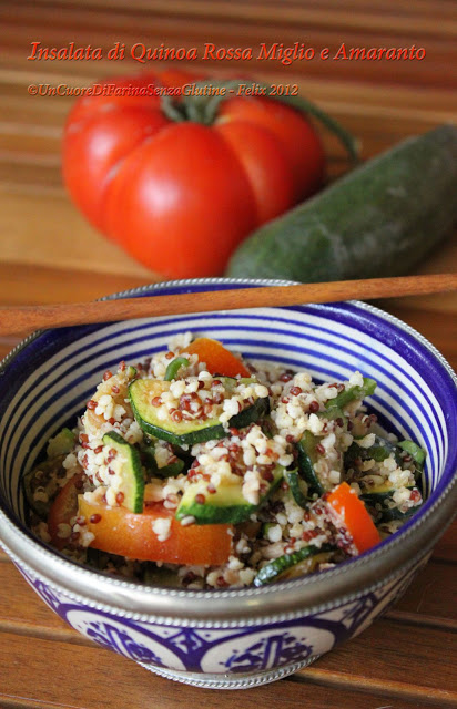 Insalata di Quinoa Rossa, Miglio e Amaranto