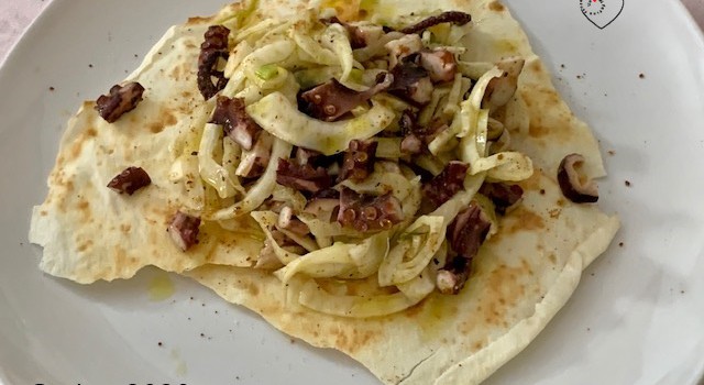 Insalata di polpo con finocchi e bottarga