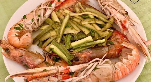 Spadellata di Gamberi e Scampi con Zucchine