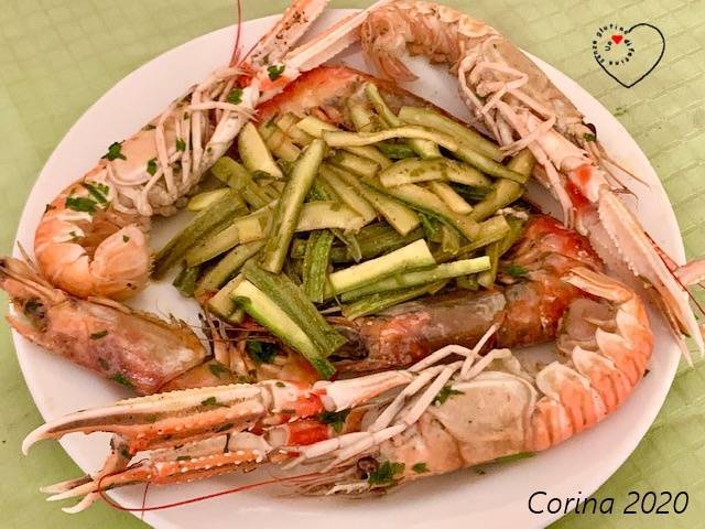 Spadellata di Gamberi e Scampi con Zucchine